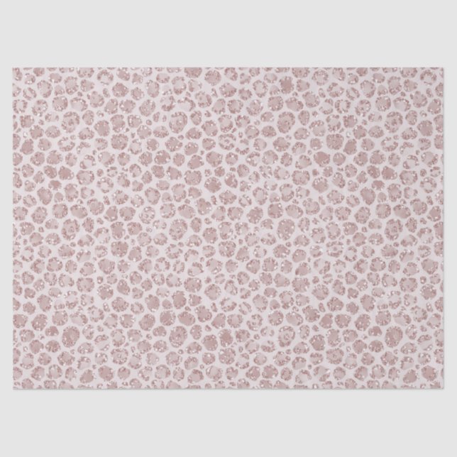 Blush Pink Glitter Leopard Print   Tissue Paper (Front)