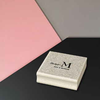 Blush Pink glitter Monogram hair and makeup Rubber Stamp