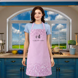 Blush pink glitter monogram initials name apron<br><div class="desc">A blush pink background,  decorated with faux glitter dust.  Personalise and add your monogram initials and name. Modern block letters.</div>