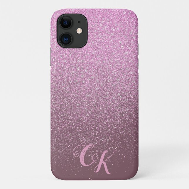 Blush Pink Glitter Shimmer Personalised Phone Case (Back)