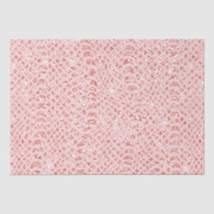 Blush Pink Glitter Snake Skin Animal Print Tissue Paper