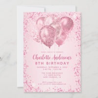 Blush Pink Glitter Sparkle Balloon Kids Birthday