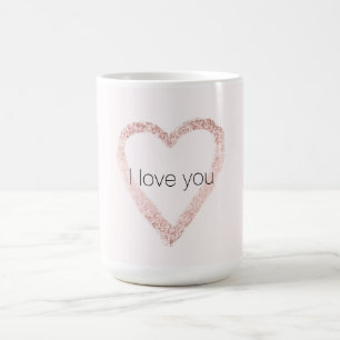 Blush Pink Glitter Sparkle Heart Coffee Mug
