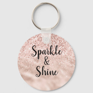 Blush Pink Glitter Sparkle   Key Ring