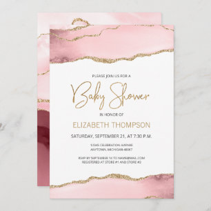 Blush Pink Gold Agate Baby Shower