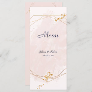 Blush Pink, Gold and Navy, Wedding Menu
