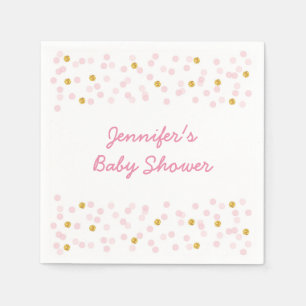 Blush Pink & Gold Baby Shower Napkin