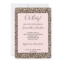 Blush Pink Gold Black Leopard Print