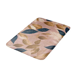 Blush Pink Gold Boho Leaves Popular Collection Bath Mat