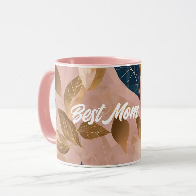 Blush Pink Gold Boho Leaves Popular Collection Mug (Front Left)