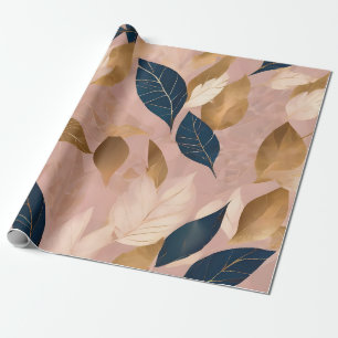 Blush Pink Gold Boho Leaves Popular Collection Wrapping Paper