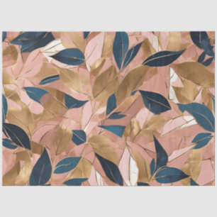 Blush Pink Gold Boho Popular Leaves Collection Tissue Paper