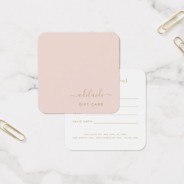 Blush Pink Gold Chic Hair Stylist Gift Certificate (Office)