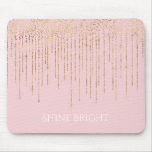 Blush Pink Gold Confetti Mouse Mat