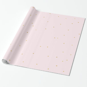 Blush Pink Gold Confetti Sparkle Wrapping Paper