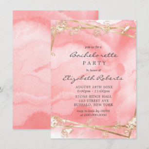 Blush Pink Gold Fairytale Bachelorette Party Invit Invitation
