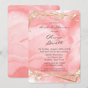 Blush Pink Gold Fairytale Bridal Shower Invitation