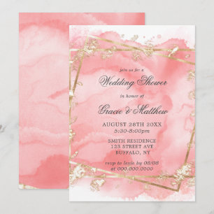 Blush Pink Gold Fairytale Wedding Shower Invites