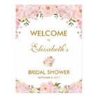 Blush Pink Gold Floral Bridal Shower Welcome Sign