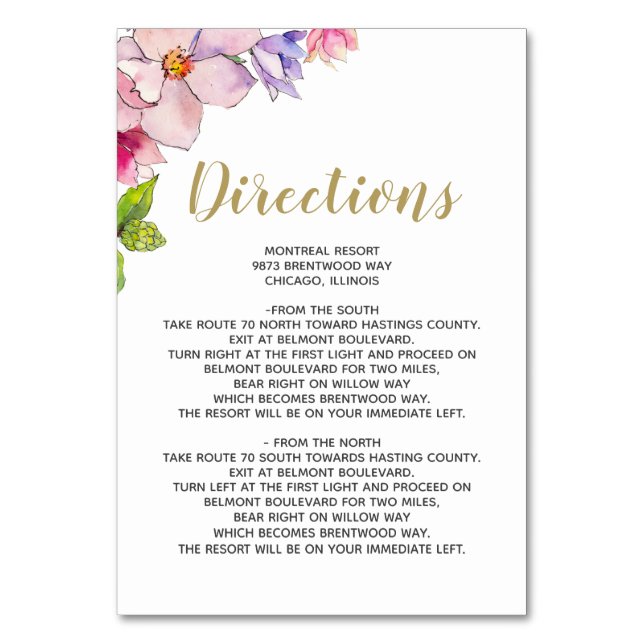 Blush Pink Gold Floral Garden Botanical Wedding Table Number (Front)