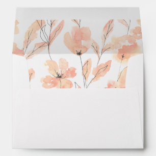 Blush pink gold floral watercolors summer spring envelope