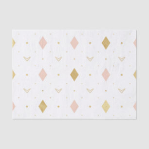 Blush Pink Gold Geometric Pattern Tissue Paper