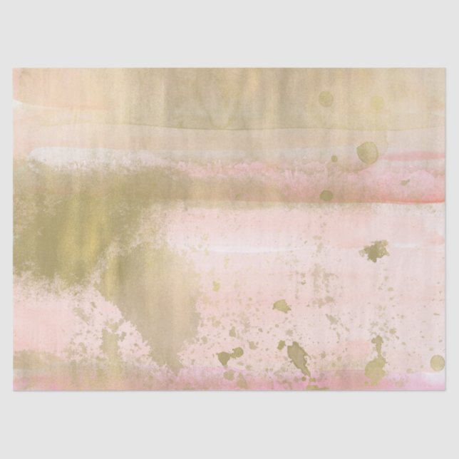 Blush Pink Gold Glam Watercolor Hello Beautiful Tissue Paper (Front)