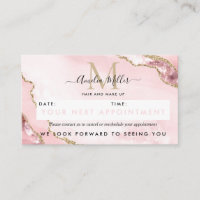 Blush Pink Gold Glitter Agate Marble Monogram Cute