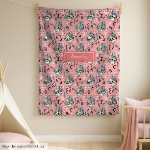 Blush pink & gold glitter back to school blanket