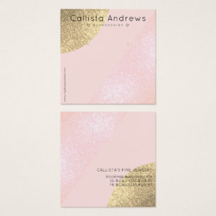 Blush Pink Gold Glitter Geo Heart Earring Display