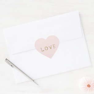 Blush Pink Gold Glitter Love Heart Sticker