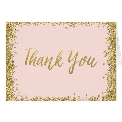 Image of Blush Pink Gold Glitter Thank You