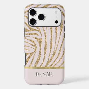 Blush Pink Gold Glitter Zebra