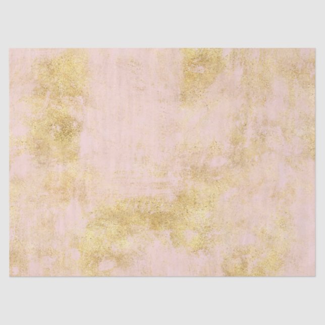 Blush Pink Gold Grunge Tissue Paper (Front)