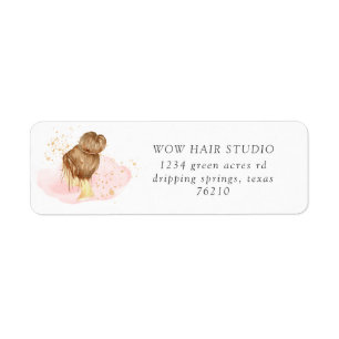 blush pink gold hair updo salon return address