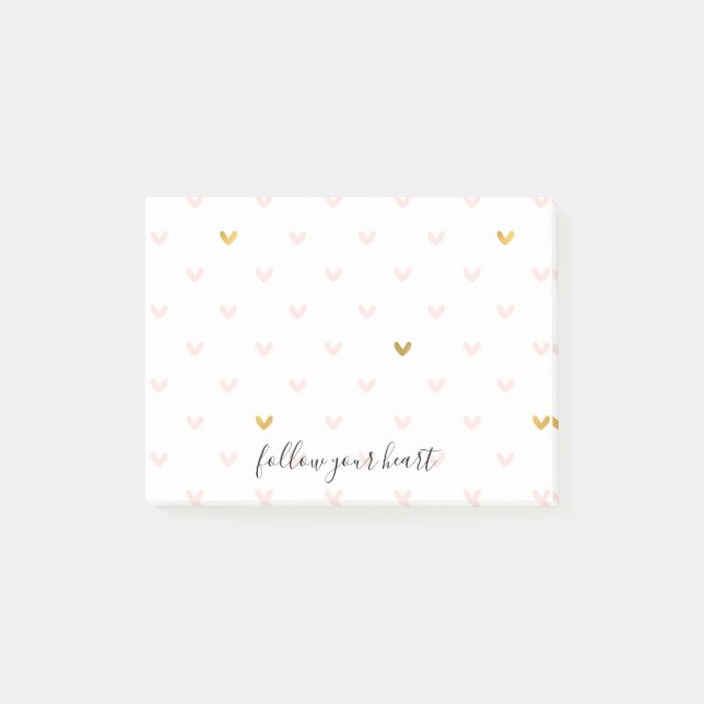 Blush Pink Gold Hearts Post-it Notes (Front)