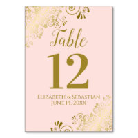Blush Pink & Gold Lace Elegant Frilly Wedding