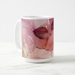 Blush Pink Gold Leaves  Coffee Mug