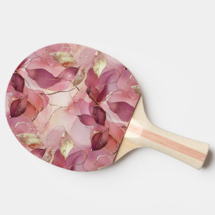 Blush Pink Gold Leaves Ping Pong Paddle