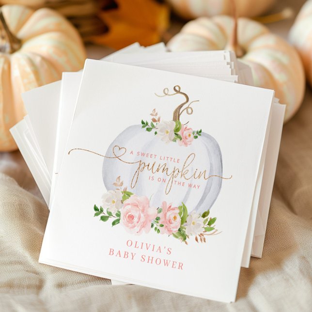 Blush pink gold little pumpkin napkin (Creator Uploaded)