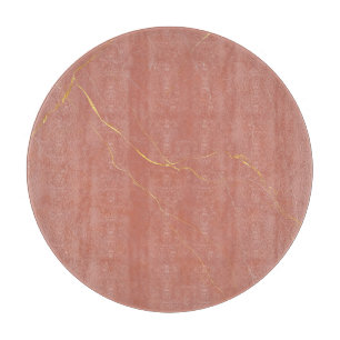 Blush Pink Gold Marble Pattern Cutting Board