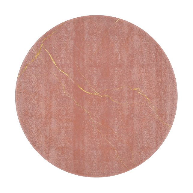 Blush Pink Gold Marble Pattern Cutting Board (Front)