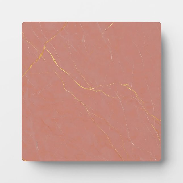 Blush Pink Gold Marble Pattern Plaque (Front)