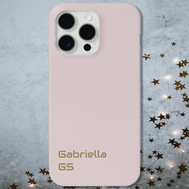 Blush pink gold monogram monochrome minimal simple Case-Mate iPhone case (Creator Uploaded)