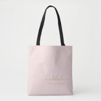 Blush Pink Gold Monogram Script Name Hair Stylist