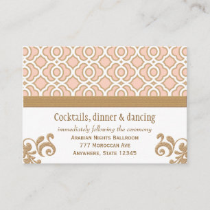 Blush Pink Gold Moroccan Reception Enclosure Cards