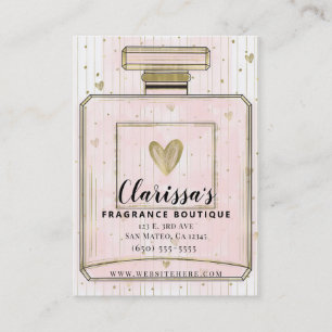 Blush Pink & Gold Paris Parfum Fragrance Boutique Business Card