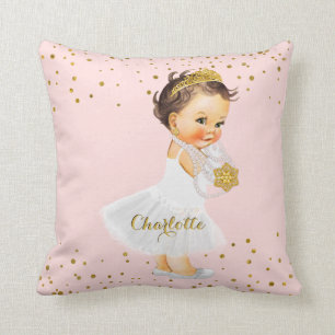 Blush Pink Gold Princess Nursery   Baby Girl Name Cushion