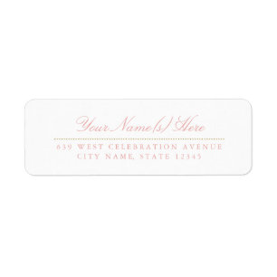 Blush Pink & Gold Return Address Label