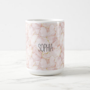 Blush Pink Gold Rose Petals Floral Coffee Mug